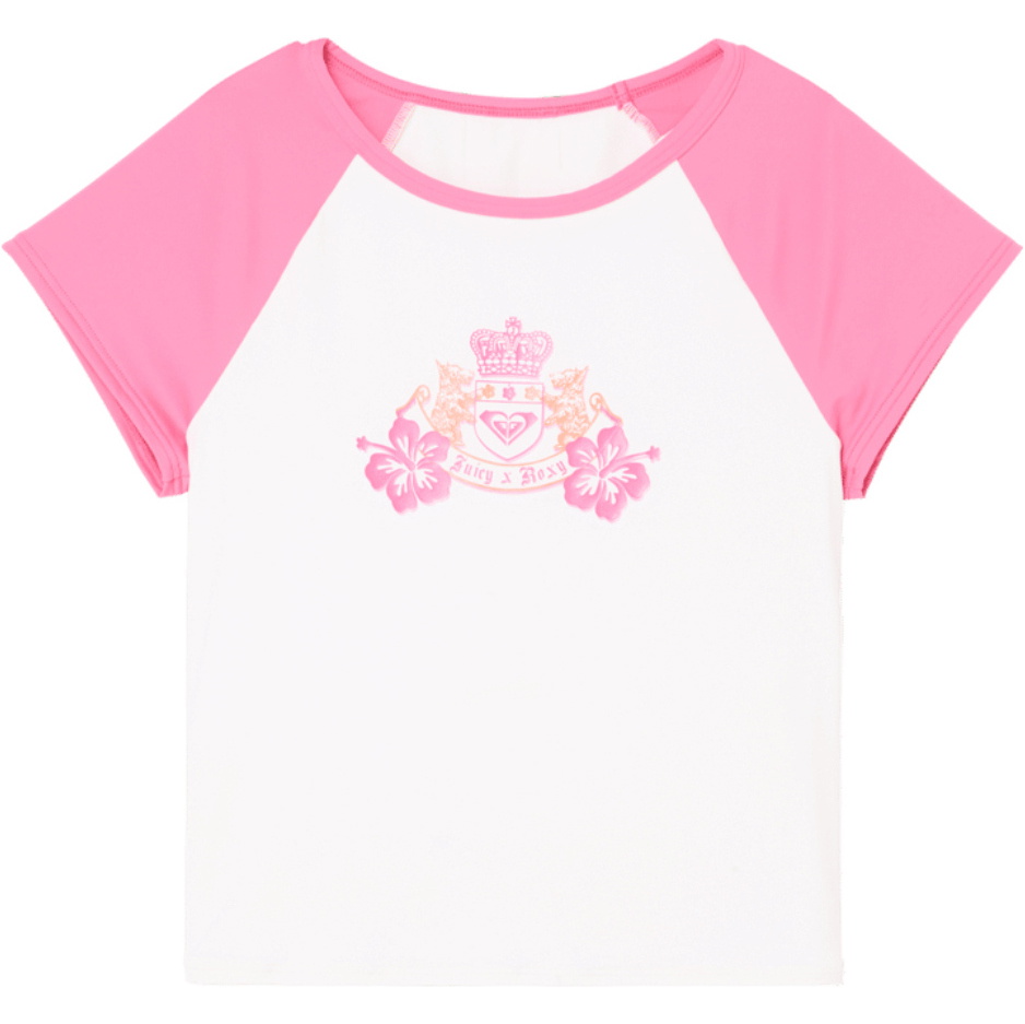 2026 Roxy Womens Roxy Juicy Short Sleeve Lycra Rash Vest ERJWR03937 - Azalea Pink